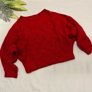 ⭐️FASHION Nova Red Basket Weave Sweater⭐️
